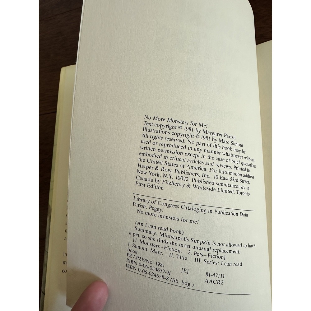 No More Monsters for Me (I Can Read Books (Harper Hardcover)) FIRST edition; DJ - Picture 9 of 9
